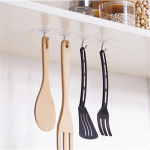 10PCS Transparent Stainless Steel Strong Self Adhesive Hooks Key Storage Hanger for Kitchen Bathroom - Image 4